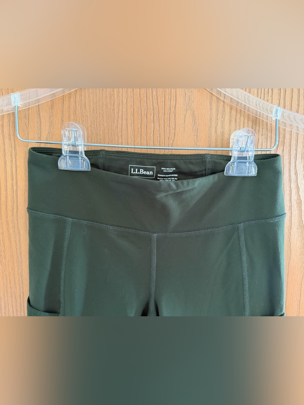 L.L.Bean Forest Green High-Rise Active Leggings with Side Pockets Women Size XS - Picture 3 of 11